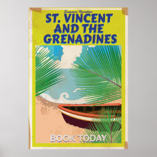 St. Vincent und die Grenadinen Reiseplakat Poster