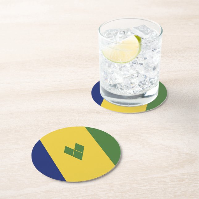 St. Vincent und die Grenadinen Runder Pappuntersetzer (Vor Ort)