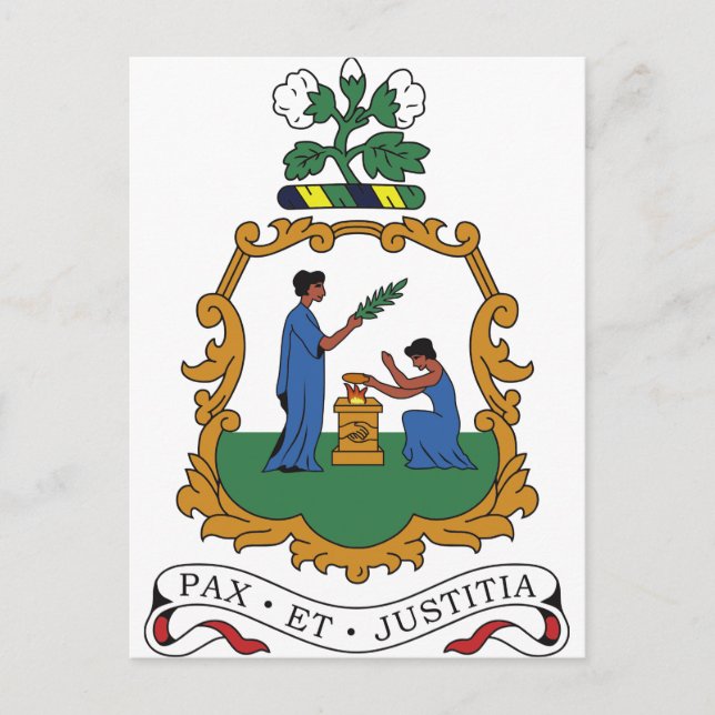 St. Vincent und die Grenadinen-Wappen Postkarte (Vorderseite)