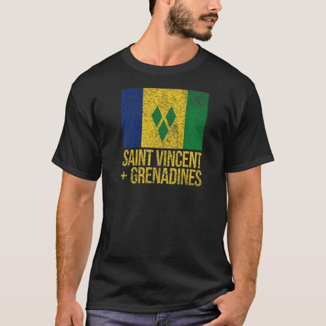 ST VINCENT UND DIE GRENADINFLAGE T-Shirt (Vorderseite)