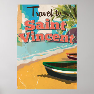 St. Vincent Vintage Reiseplakat. Poster