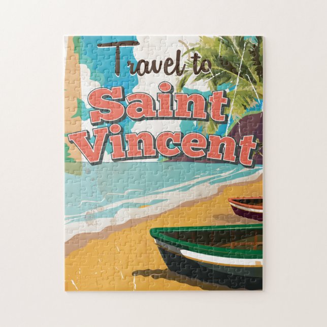 St. Vincent Vintage Reiseplakat. Puzzle (Vertikal)