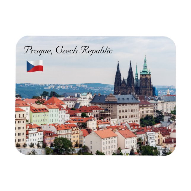 St. Vitus Kathedrale und Prager Stadtbild - Tschec Magnet (Horizontal)