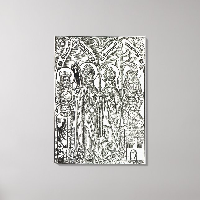 St. Wenceslaus, Adalbert, Stanislaus St. Florian Leinwanddruck (Vorderseite)