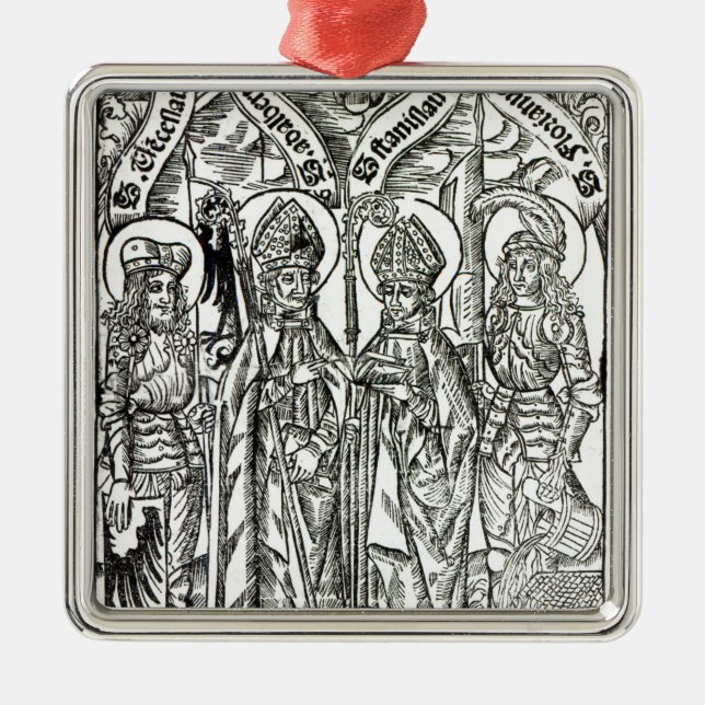 St. Wenceslaus, Adalbert, Stanislaus St. Florian Ornament Aus Metall (Vorne)