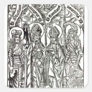 St. Wenceslaus, Adalbert, Stanislaus St. Florian Quadratischer Aufkleber