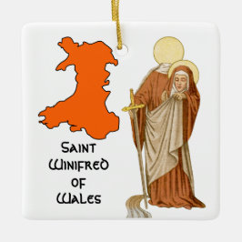 St. Winifred of Wales (P 002; Walisisch) Keramikornament