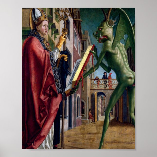 St. Wolfgang und der Teufel von Michael Pacher Poster (Vorne)