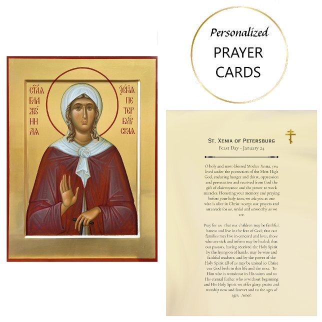 St. Xenia of Petersburg Orthodox Prayer Card Platzkarte (Von Creator hochgeladen)