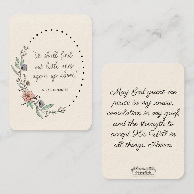 St. Zelie Martin - Trost Visitenkarte (Vorne/Hinten)