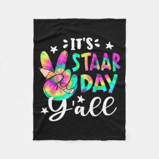 Staar Day Yall Gefärbte Krawatte Peace Sign Teache Fleecedecke
