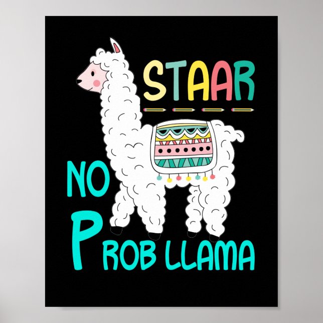 STAAR Test No Prob Llama Lehrer Test Poster (Vorne)