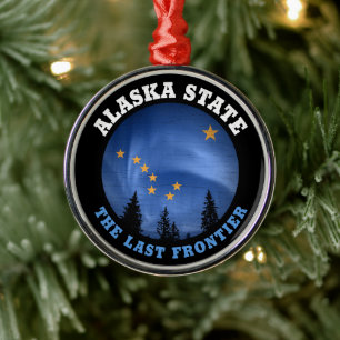 STAAT ALASKA FLAG ORNAMENT AUS METALL