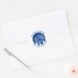 STAAT ALASKA FLAG RUNDER AUFKLEBER