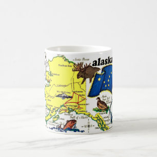 Staat Alaska Karte Postkarten Tasse