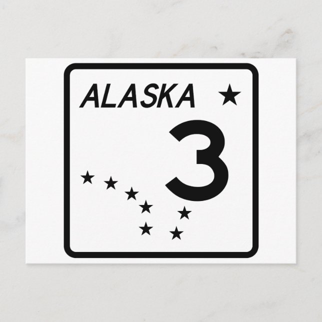 Staat Alaska Route 3 Postkarte (Vorderseite)