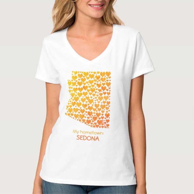 Staat Arizona Silhouette Herz und Heimat T-Shirt (Vorderseite)
