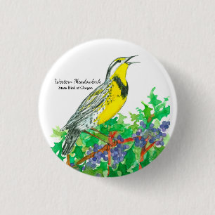 Staat Bird of Oregon Meadowlark Button