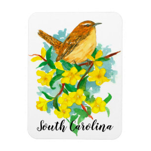 Staat Bird of South Carolina Wren Wasserfarbe Magnet