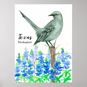 Staat Bird of Texas Mockingbird Poster