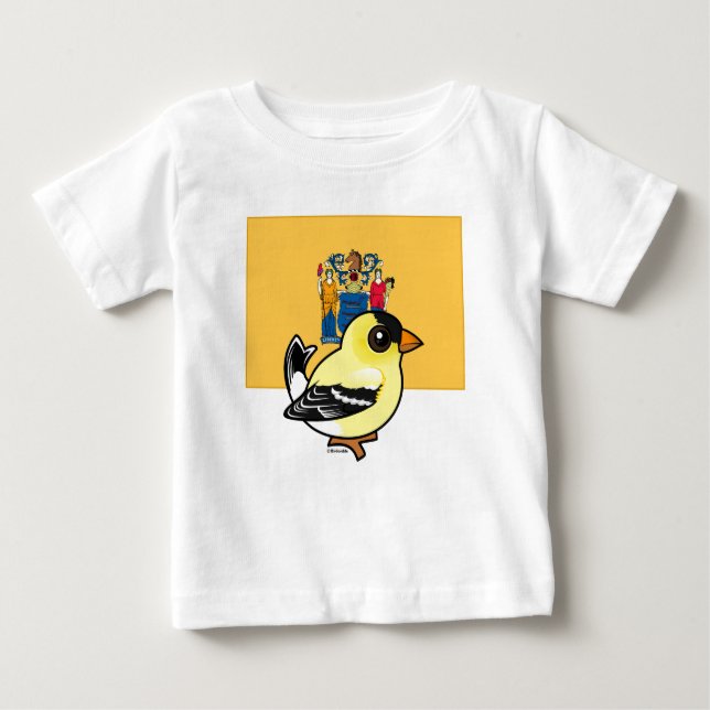 Staat Birdorable in New Jersey Baby T-shirt (Vorderseite)