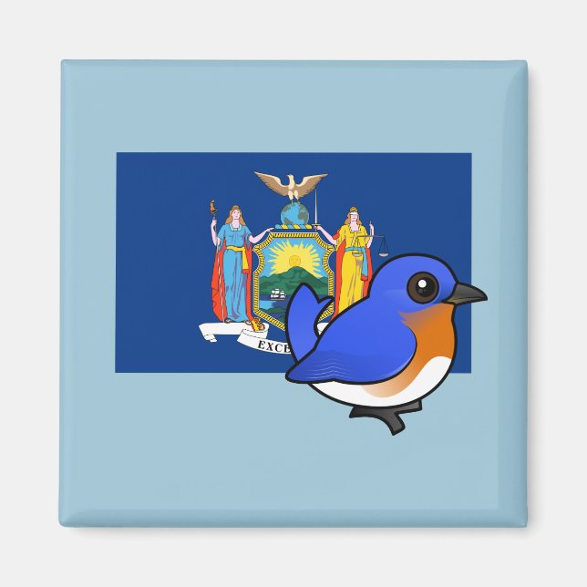 Staat Birdorable in New York: Eastern Bluebird Magnet (Vorne)