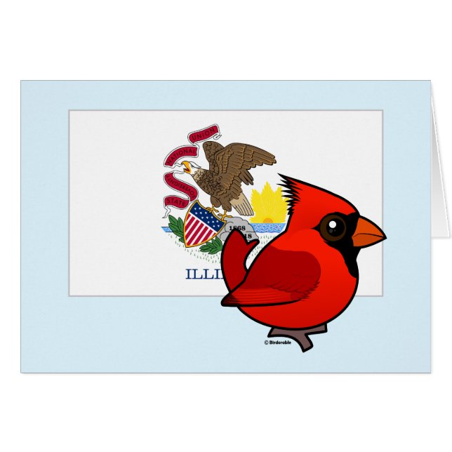 Staat Birdorable von Illinois: NordKardinal (Vorderseite (Horizontal))
