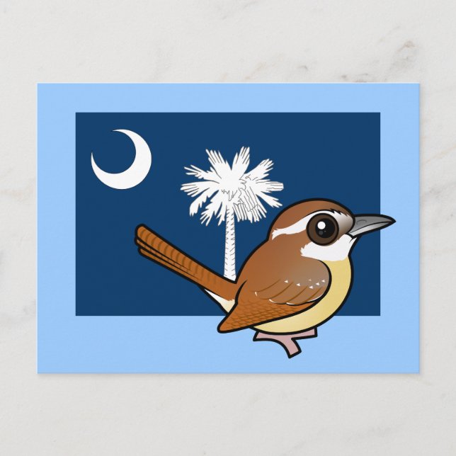 Staat Birdorable von South Carolina: Carolina Wren Postkarte (Vorderseite)