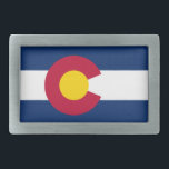 Staat Colorado Gürtel Rechteckige Gürtelschnalle<br><div class="desc">Die Colorado State Flag ist eine der kühneren und hellen Flaggen der Gewerkschaft,  mit der Goldsonne,  die in dem roten Block "C" auf einem Feld mit blauen und weißen Streifen eingeschlossen ist. Es macht ein wunderbares Gürtelschnalle-Bild!</div>