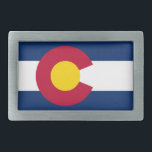 STAAT COLORADO RECHTECKIGE GÜRTELSCHNALLE<br><div class="desc">Die Flagge des Staat von Colorado. Das Blau soll den Himmel repräsentieren,  das Gold steht für den reichhaltigen Sonnenschein,  den der Staat genießt,  das Weiße repräsentiert die schneebedeckten Berge,  und das Rote repräsentiert die rudiose Erde</div>