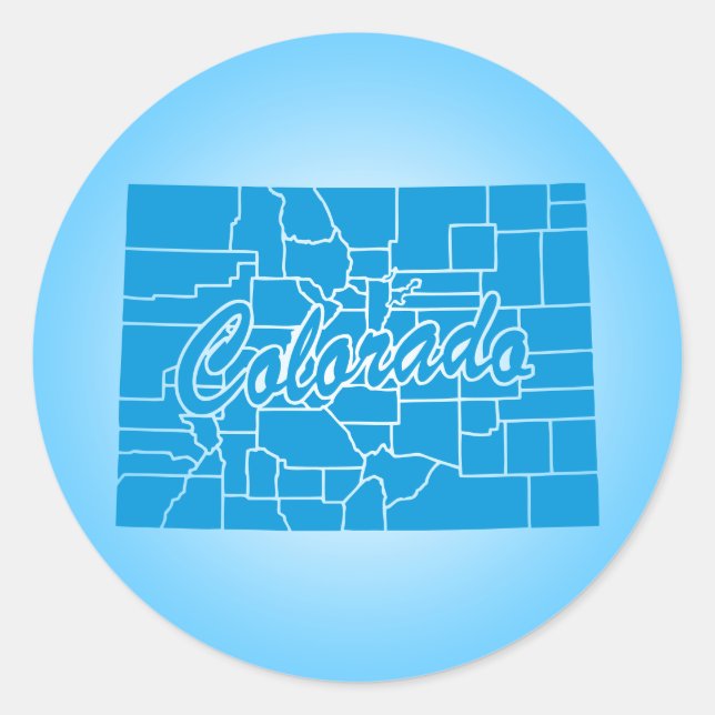 Staat Colorado Runder Aufkleber (Vorderseite)