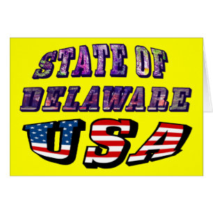 Staat Delaware Picture und USA Flag Text