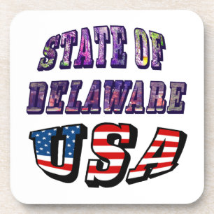 Staat Delaware Picture und USA Flag Text Getränkeuntersetzer
