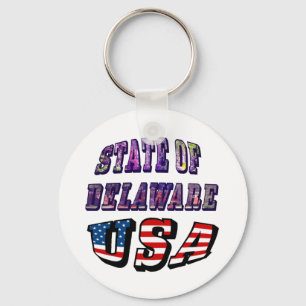 Staat Delaware Picture und USA Flag Text Schlüsselanhänger