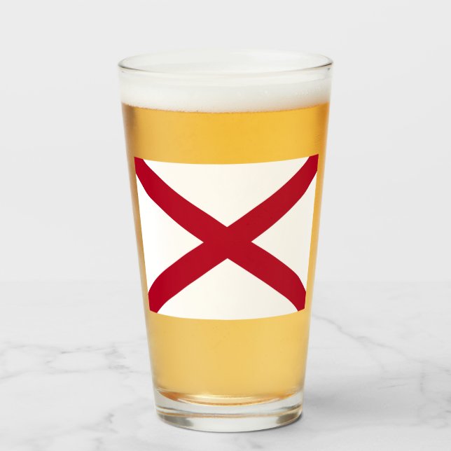 Staat der Alabama-Flagge Glas (Vorne (Gefüllt))
