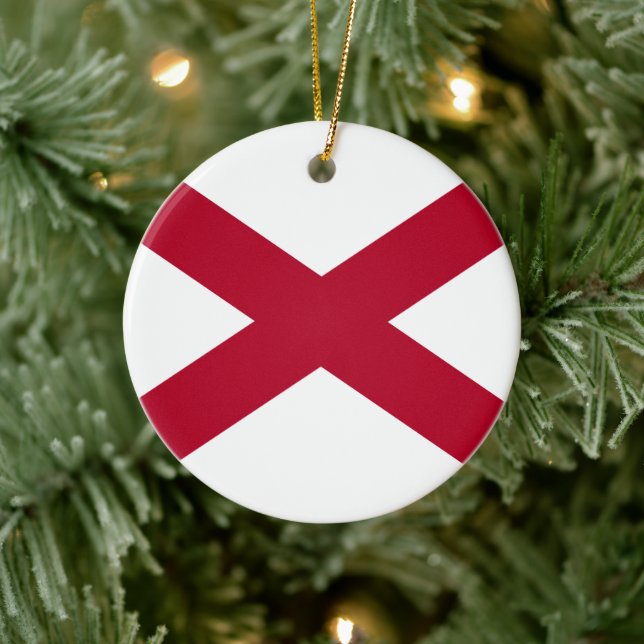 Staat der Alabama-Flagge Keramik Ornament (Baum)