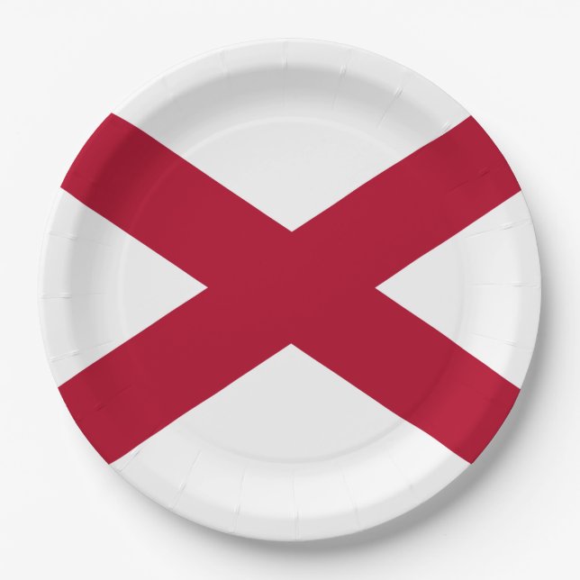 Staat der Alabama-Flagge Pappteller (Vorderseite)