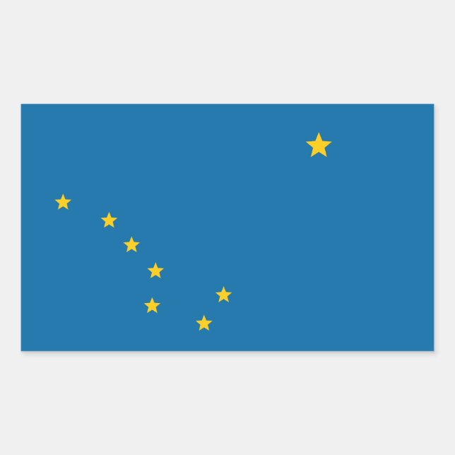 Staat der Alaska-Flagge Rechteckiger Aufkleber (Vorderseite)