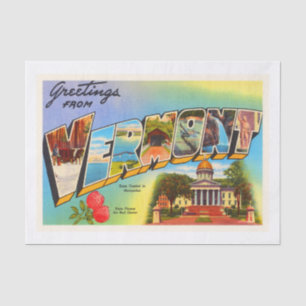 Staat der alten Vintagen Reise-Andenkens Vermont Seidenpapier