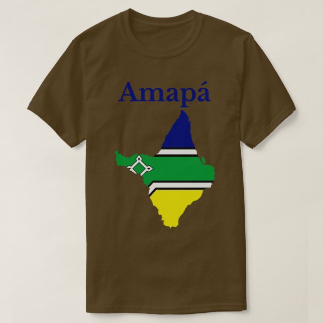 Staat der Amapa Map Flagge Brasilien T-Shirt (Design vorne)