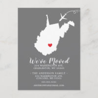Staat der Ankündigung WEST VIRGINIA Postkarte vers