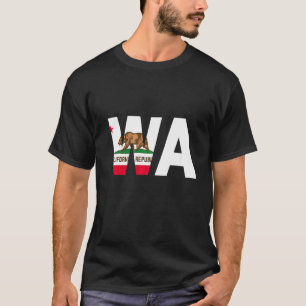 Staat der California Flag Washington WA Cities and T-Shirt