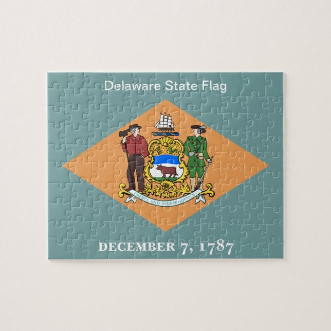 Staat der Delaware-Flagge 8x10 Puzzle (Horizontal)