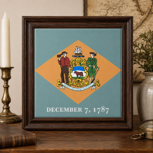 Staat der Delaware-Flagge Fliese