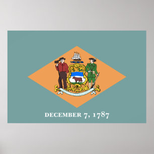 Staat der Delaware-Flagge Poster