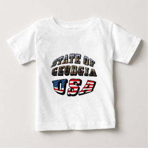 Staat der Fahne Georgiens und USA Baby T-shirt