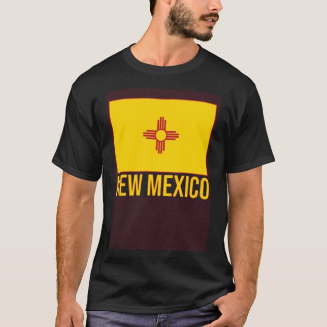 Staat der Flagge "New Mexico" Zia-Symbol T-Shirt (Vorderseite)