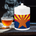 Staat der Flagge von Arizona<br><div class="desc">Die Staatsflagge von Arizona besteht aus dreizehn roten und gelben Strahlen in der oberen Hälfte, in der unteren Hälfte aus blau und in der Mitte aus Kupferstern. Adoptiert am 27. Februar 1917. Das sieht bei jedem Produkt gut aus und macht einen wunderbaren Reisegepäck. ⭐ PERSONALISIEREN Sie diese Vorlage mit Ihren...</div>