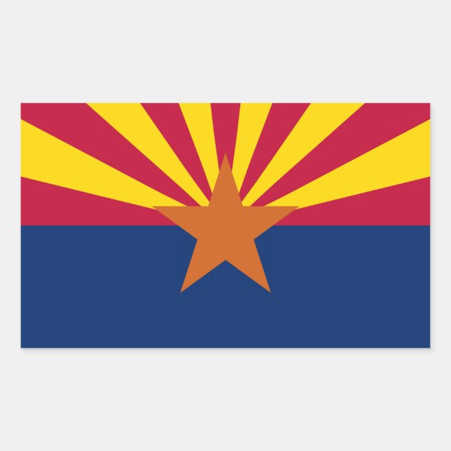 Staat der Flagge von Arizona Rechteckiger Aufkleber (Vorderseite)