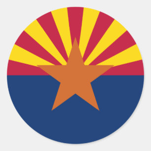 Staat der Flagge von Arizona Runder Aufkleber